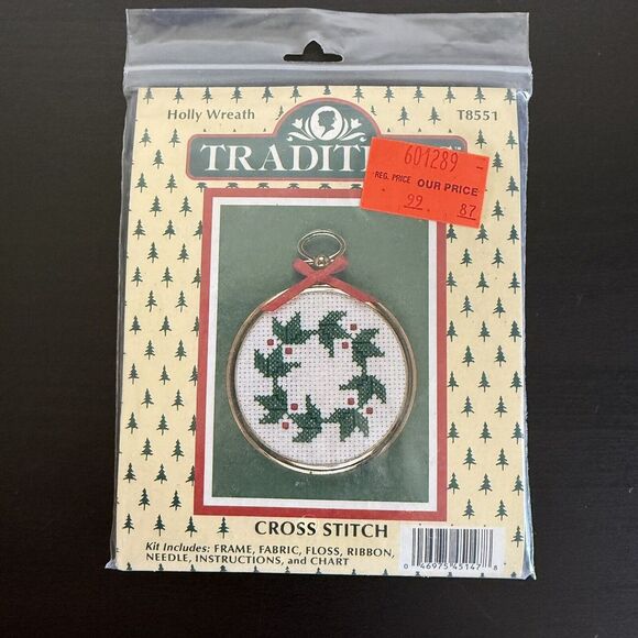 Vintage Lot of 5 Traditions Cross Stitch Christmas Ornament Kits Angel Train New - Picture 10 of 11